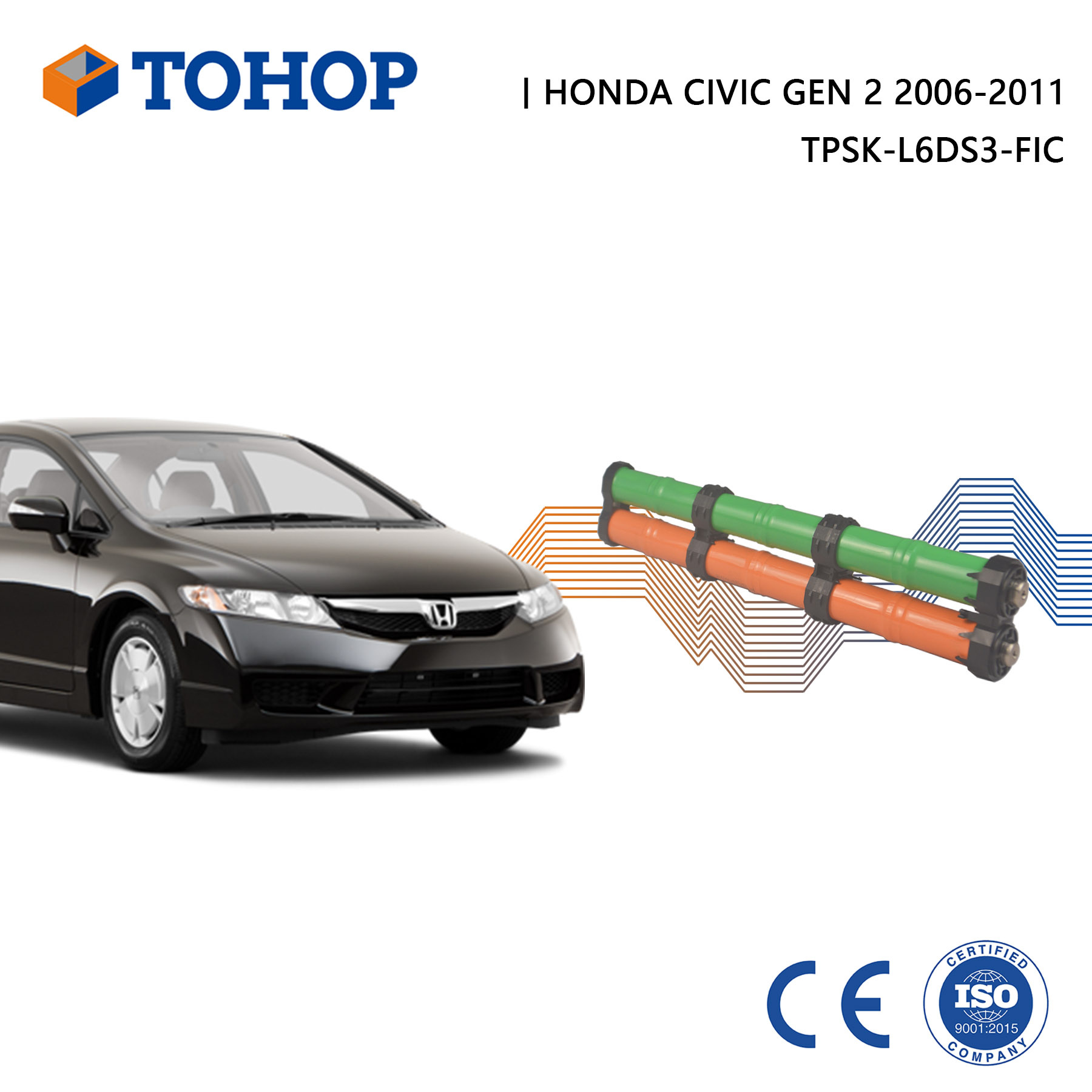 14.4V 6.5Ah Gen 2 Honda Civic Hybrid Batterie de remplacement Nimh Cell