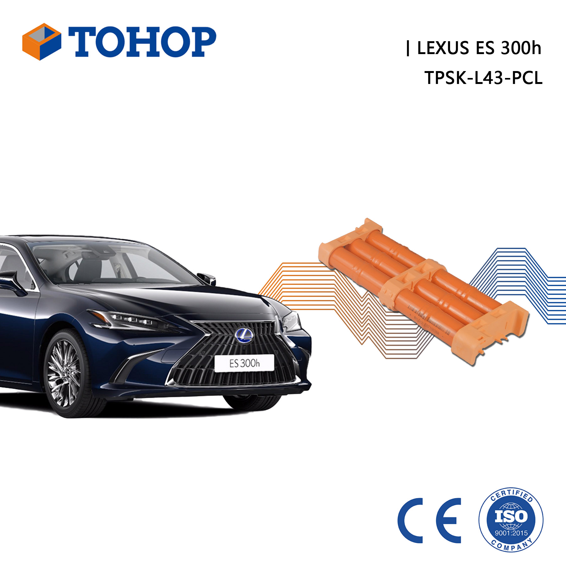 TOHOP Remplacement Lexus ES 300H Hybride Batterie 14.4V 6.5Ah Nimh Hybride Batterie